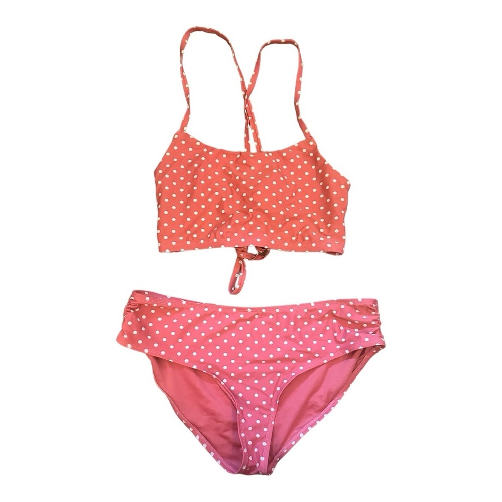 🔴$1SALE$ Time & Tru pink polka dot bikini